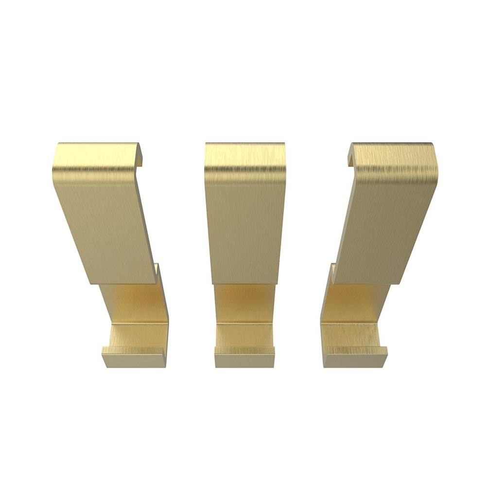 Manhattan Small Hooks - Pack of 3 in Brushed Gold