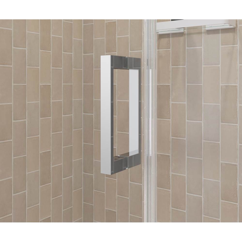 Manhattan 53-55 x 68 in. 6 mm Pivot Shower Door for Alcove Installation with Clear glass & Square Handle in Chrome