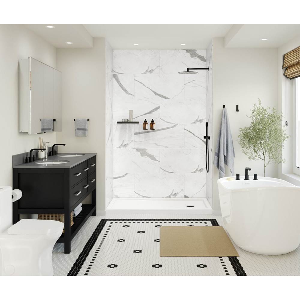 Manhattan Glue-up Wall Tiles 15.75 x 31.5 in. In Smooth Marble Glacier