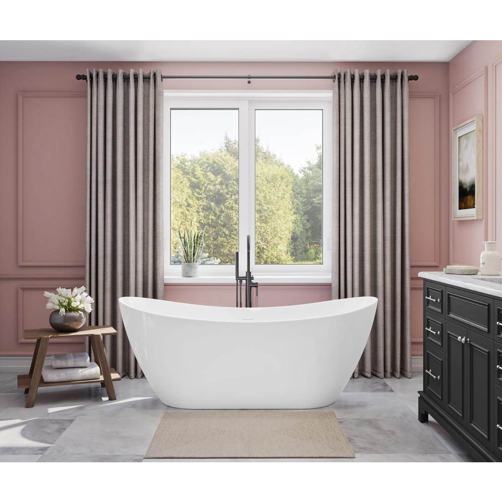 Maax - Mirella 67 x 29 Acrylic Freestanding Center Drain Bathtub in White with White Skirt - White