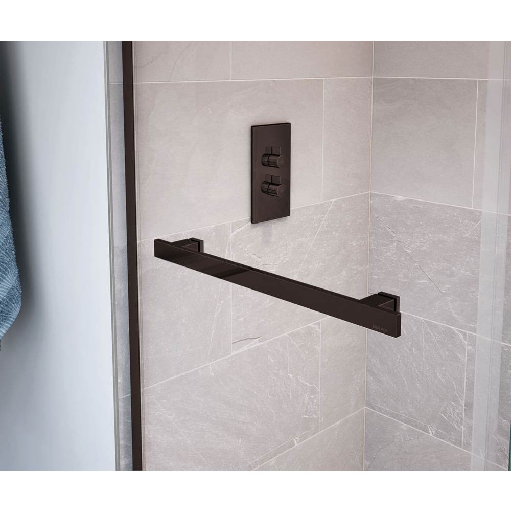 Duel 44-47 x 70.5-74 in. 8 mm Bypass Shower Door for Alcove Installation with Clear glass in Dark Bronze