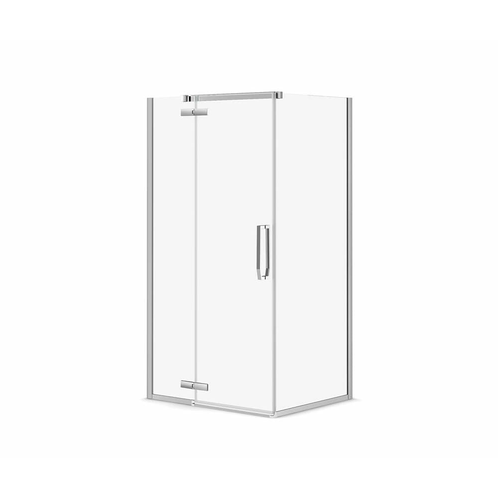 Link Rectangular 42 x 34 x 75 in. 8mm Pivot Shower Door for Corner Installation with Clear glass in Chrome