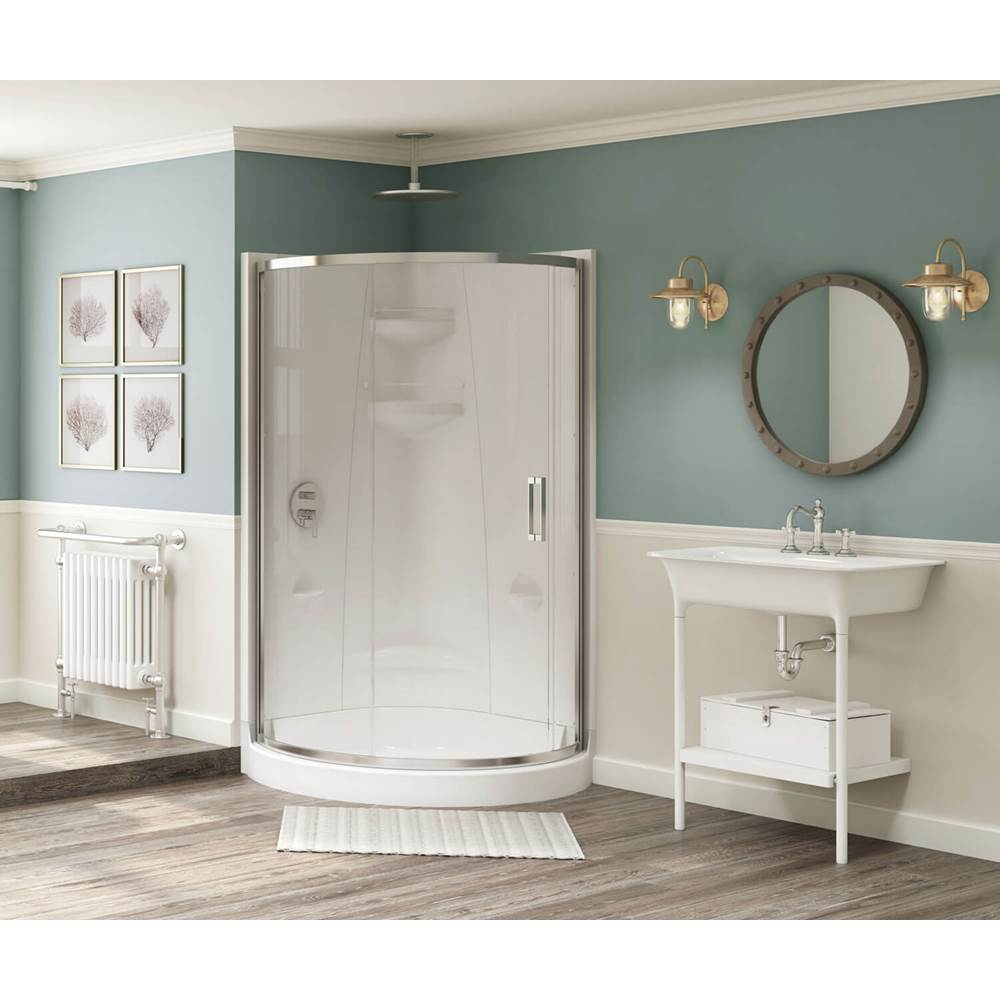 Radia Round 36 x 36 x 71.5 in. 6mm Sliding Shower Door for Corner Installation with Clear glass in Chrome