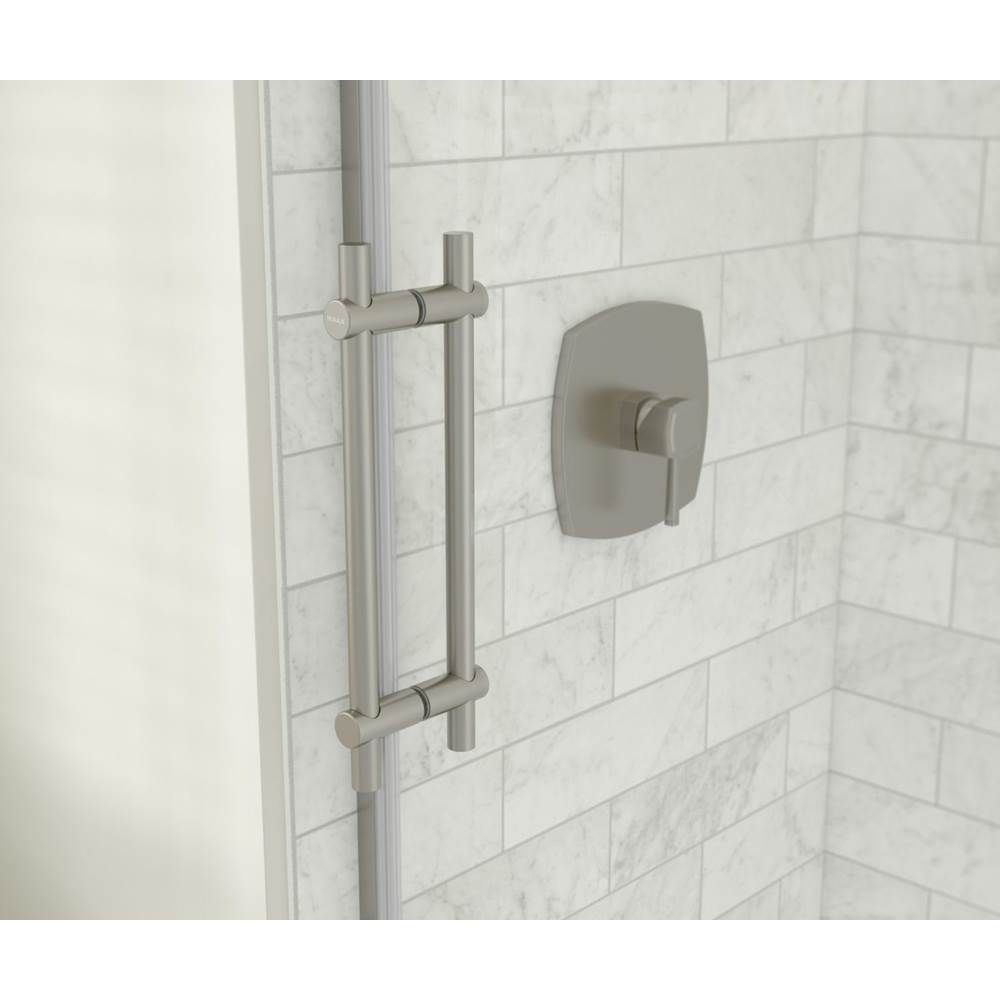 Odyssey SC 48'' x 32'' x 78'' 8mm Sliding Shower Door for Corner Installation with Clear glass in Brushed Nickel