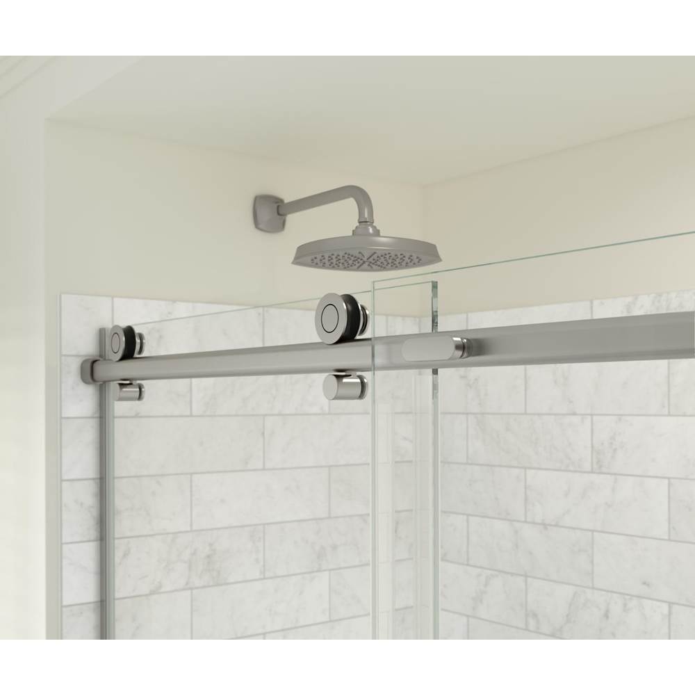 Odyssey SC 48'' x 32'' x 78'' 8mm Sliding Shower Door for Corner Installation with Clear glass in Brushed Nickel