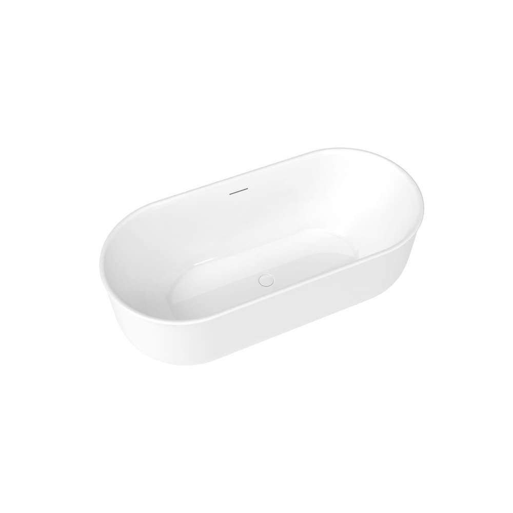 Ommu 6732 Acrylic Freestanding Center Drain Bathtub in White