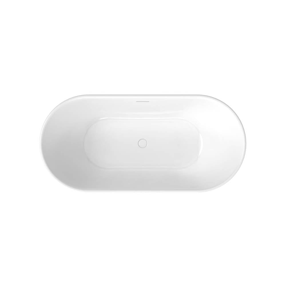 Ommu 6732 Acrylic Freestanding Center Drain Bathtub in White