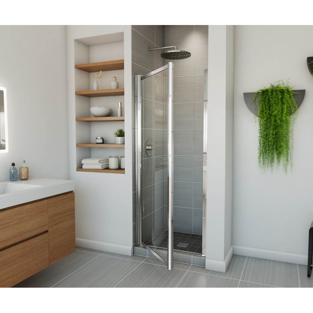 Pivolok 27-28.75 x 64.5 in. Pivot Shower Door for Alcove Installation with Clear glass in Chrome