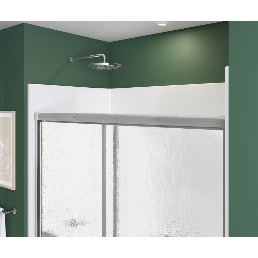 Polar 42-47.5 x 68 in. Bypass Shower Door for Alcove Installation with Raindrop glass in Chrome