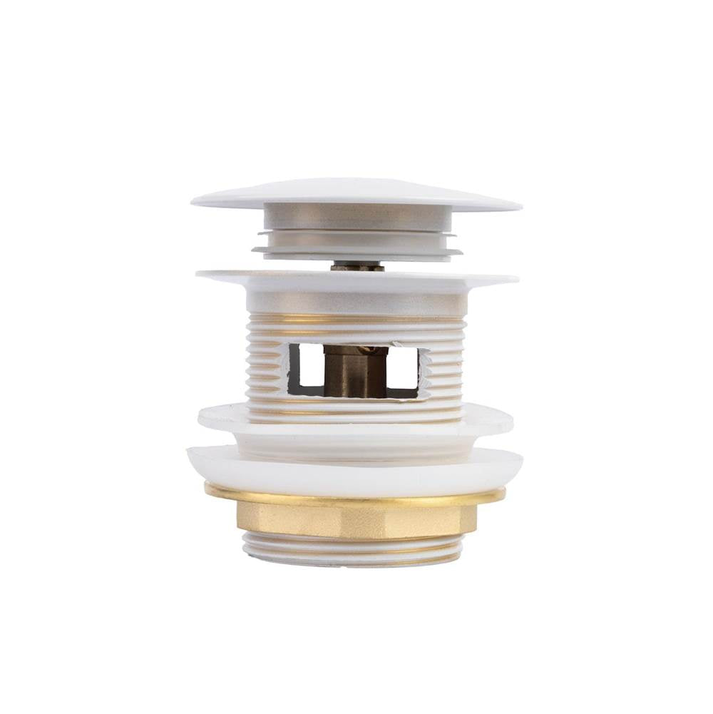 Bathtub Pop-Up Metal Drain in White