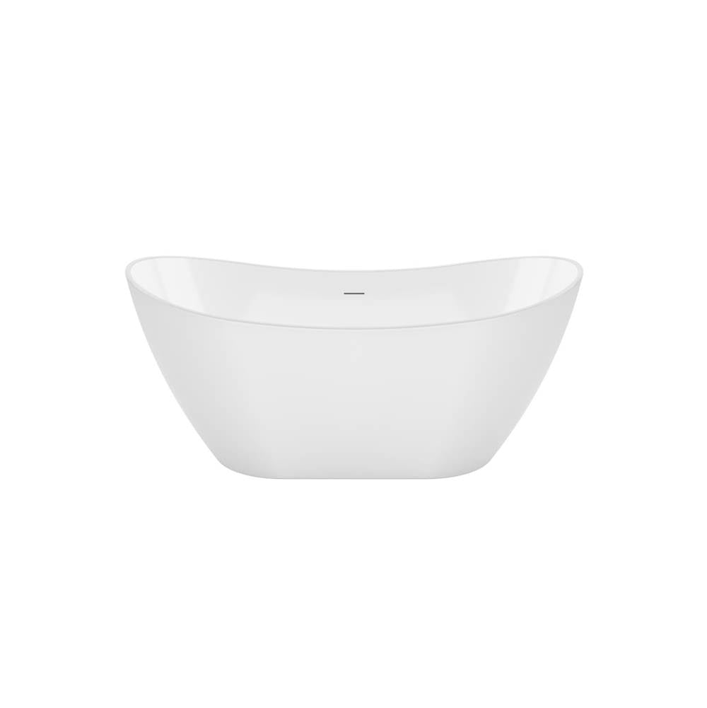 Mahaba 60 x 29 Acrylic Freestanding Oval Center Drain Bathtub in White