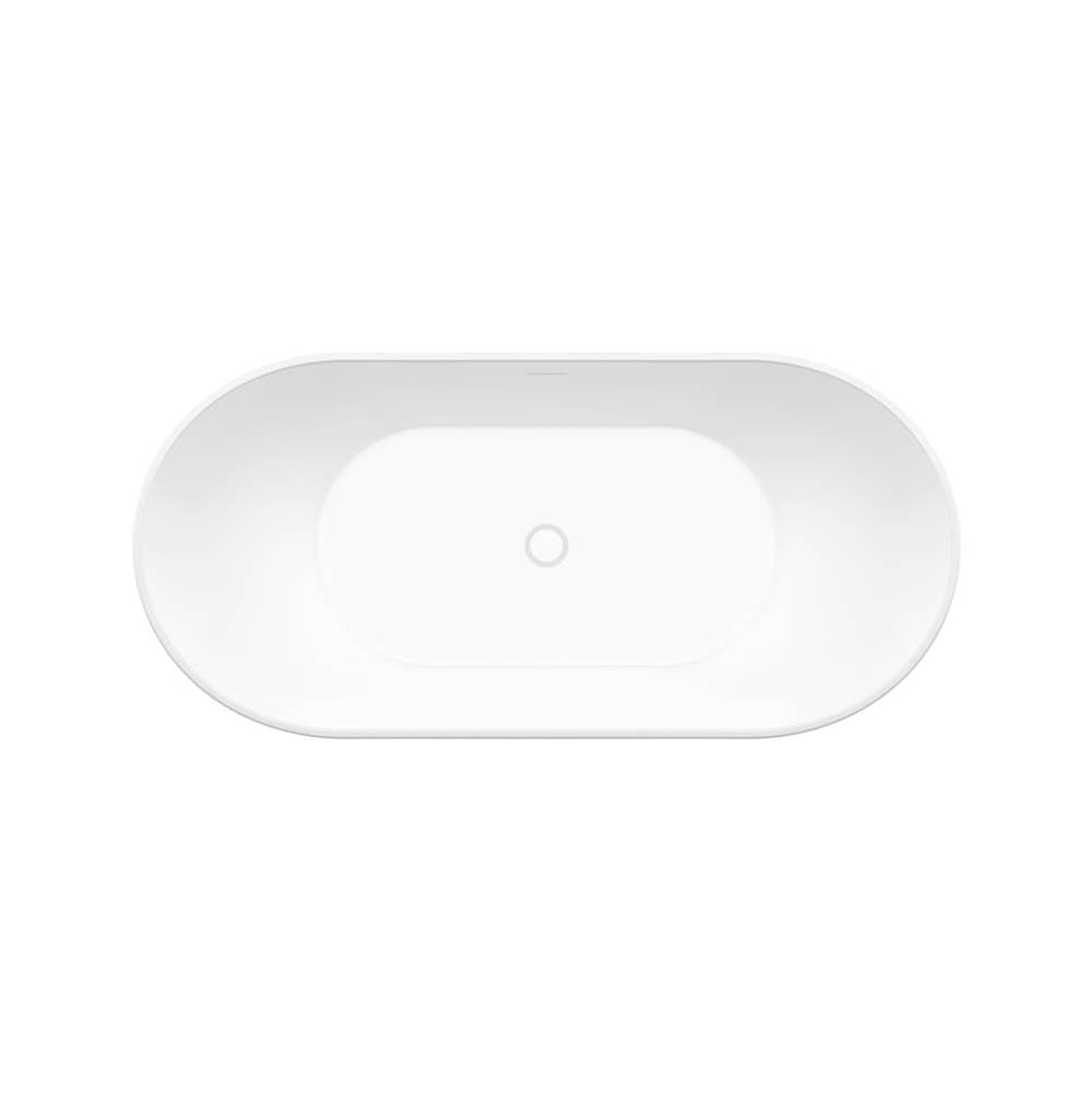 Mahaba 60 x 29 Acrylic Freestanding Oval Center Drain Bathtub in White