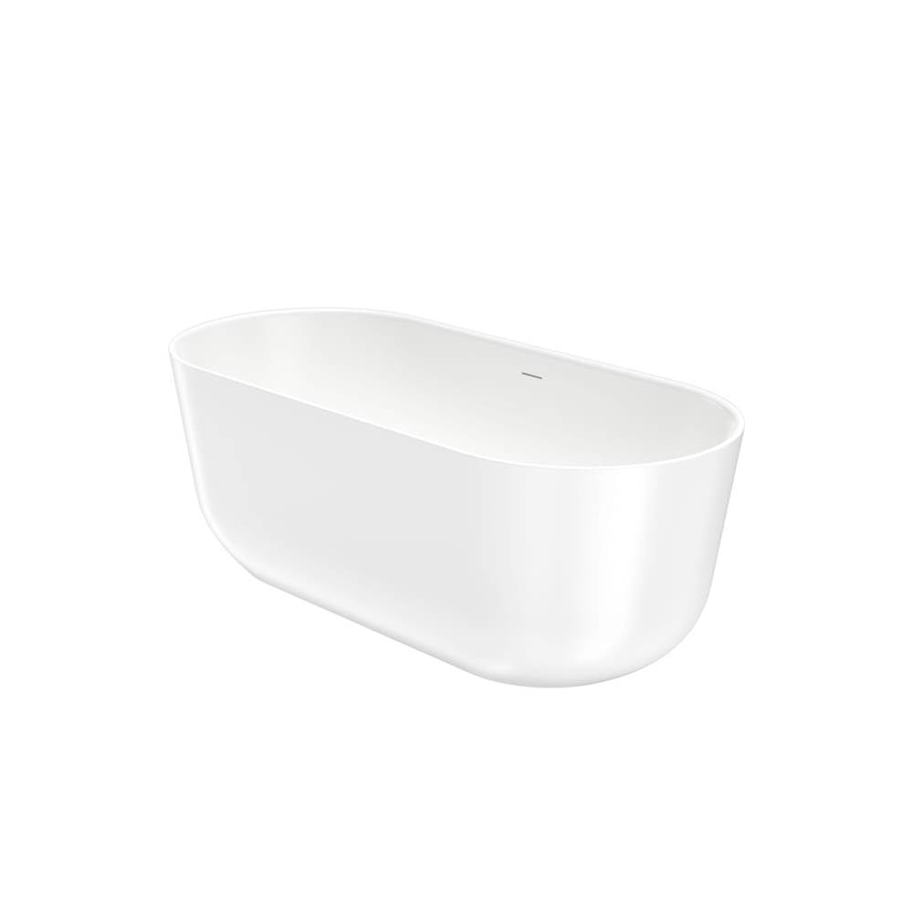 Malindi 67 x 30 Acrylic Freestanding Oval Center Drain Bathtub in White
