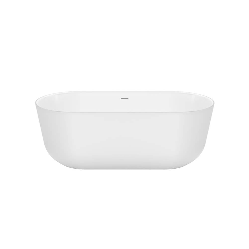 Malindi 67 x 30 Acrylic Freestanding Oval Center Drain Bathtub in White