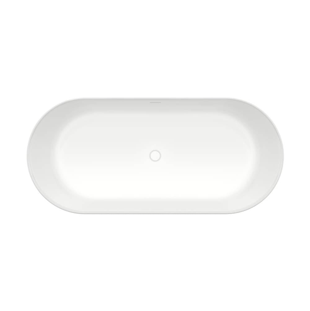 Malindi 67 x 30 Acrylic Freestanding Oval Center Drain Bathtub in White