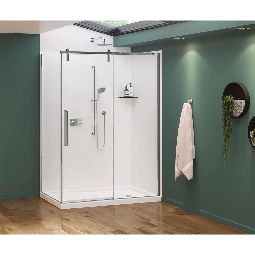 Nebula 56.5-58.5 x 78.75 in. 8mm Sliding Shower Door for Alcove Installation with Clear glass in Chrome