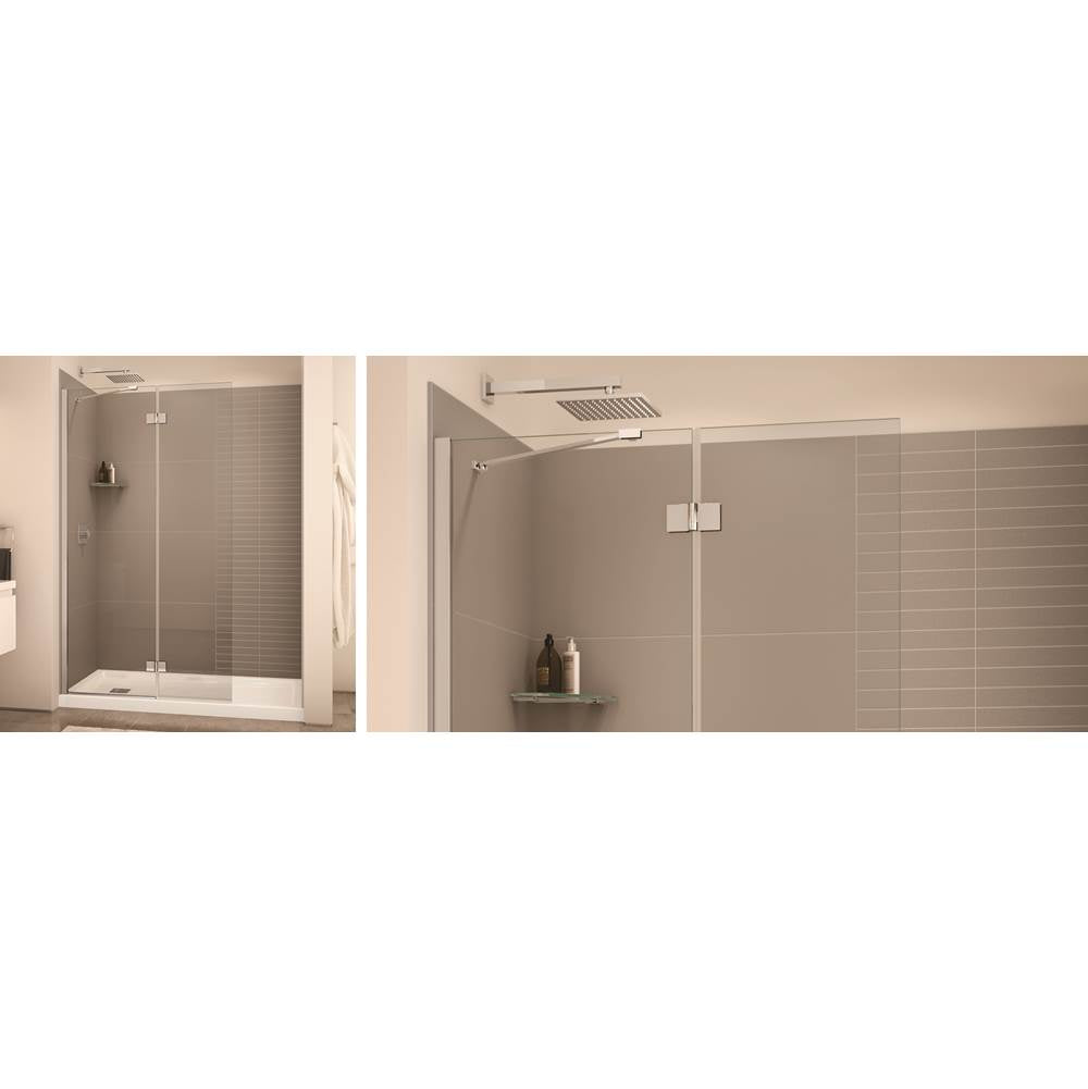Edge Duo 42 x 75 in. 8 mm Pivot Shower Screen for Alcove Installation with Clear glass in Chrome