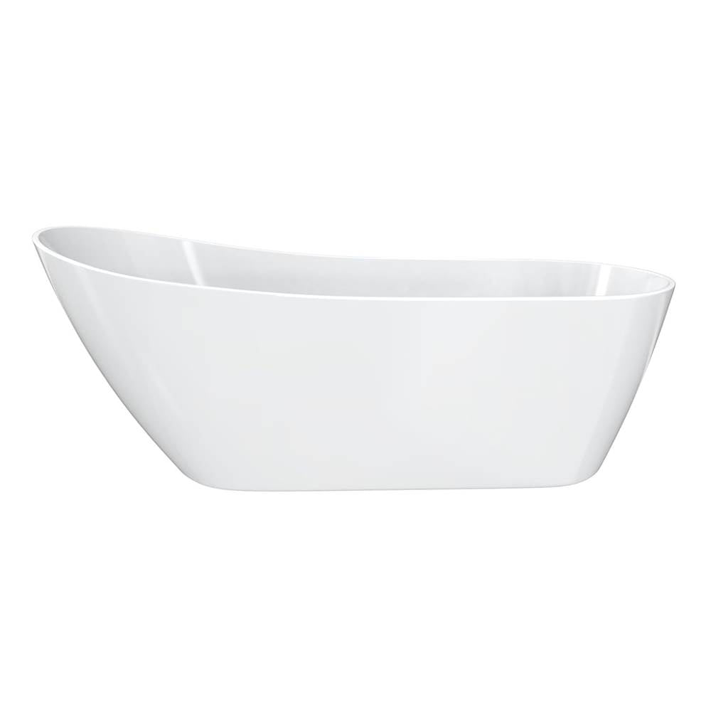 Soca 67 x 29 Acrylic Freestanding Slipper End Drain Bathtub in White