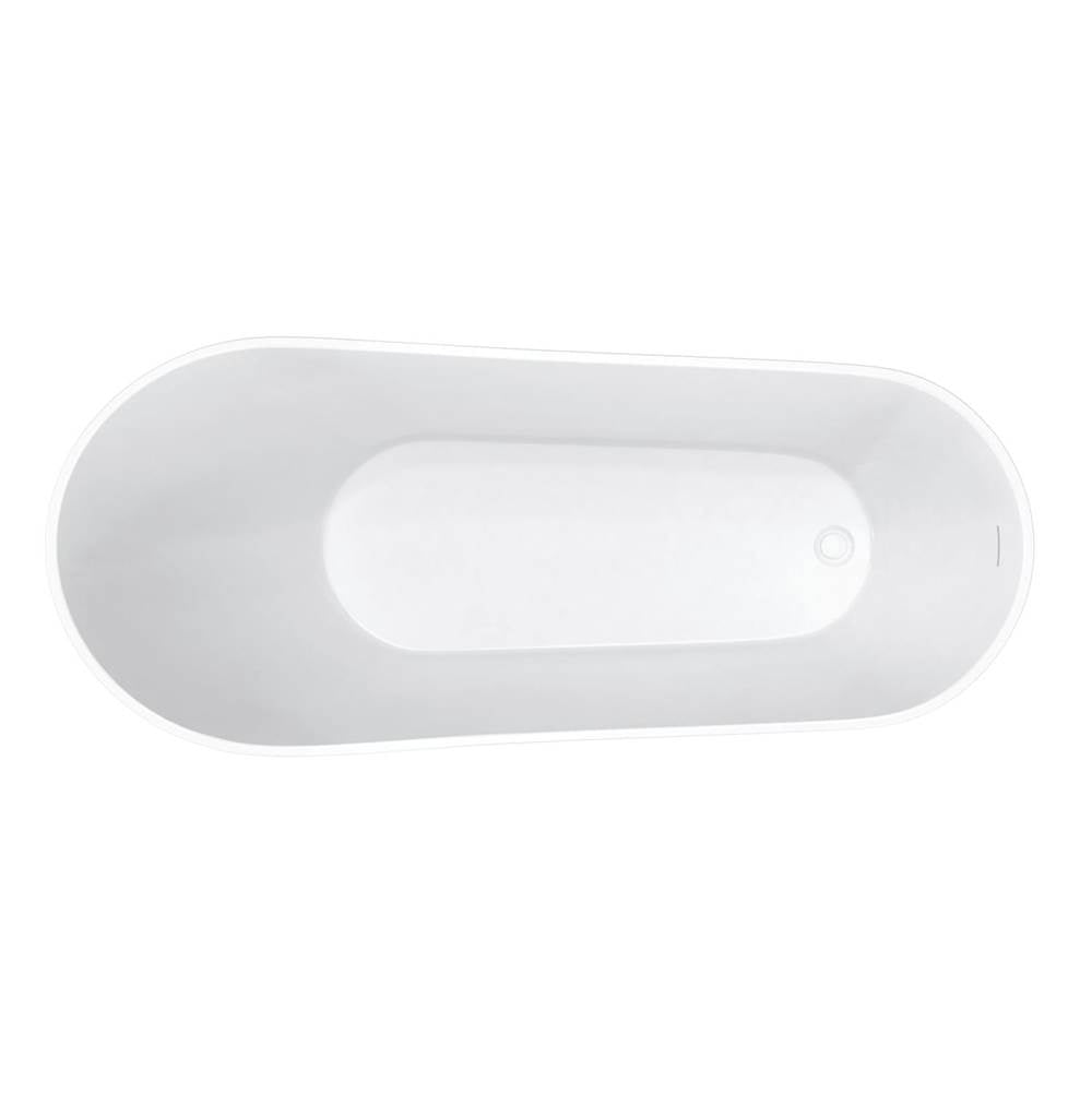 Soca 67 x 29 Acrylic Freestanding Slipper End Drain Bathtub in White