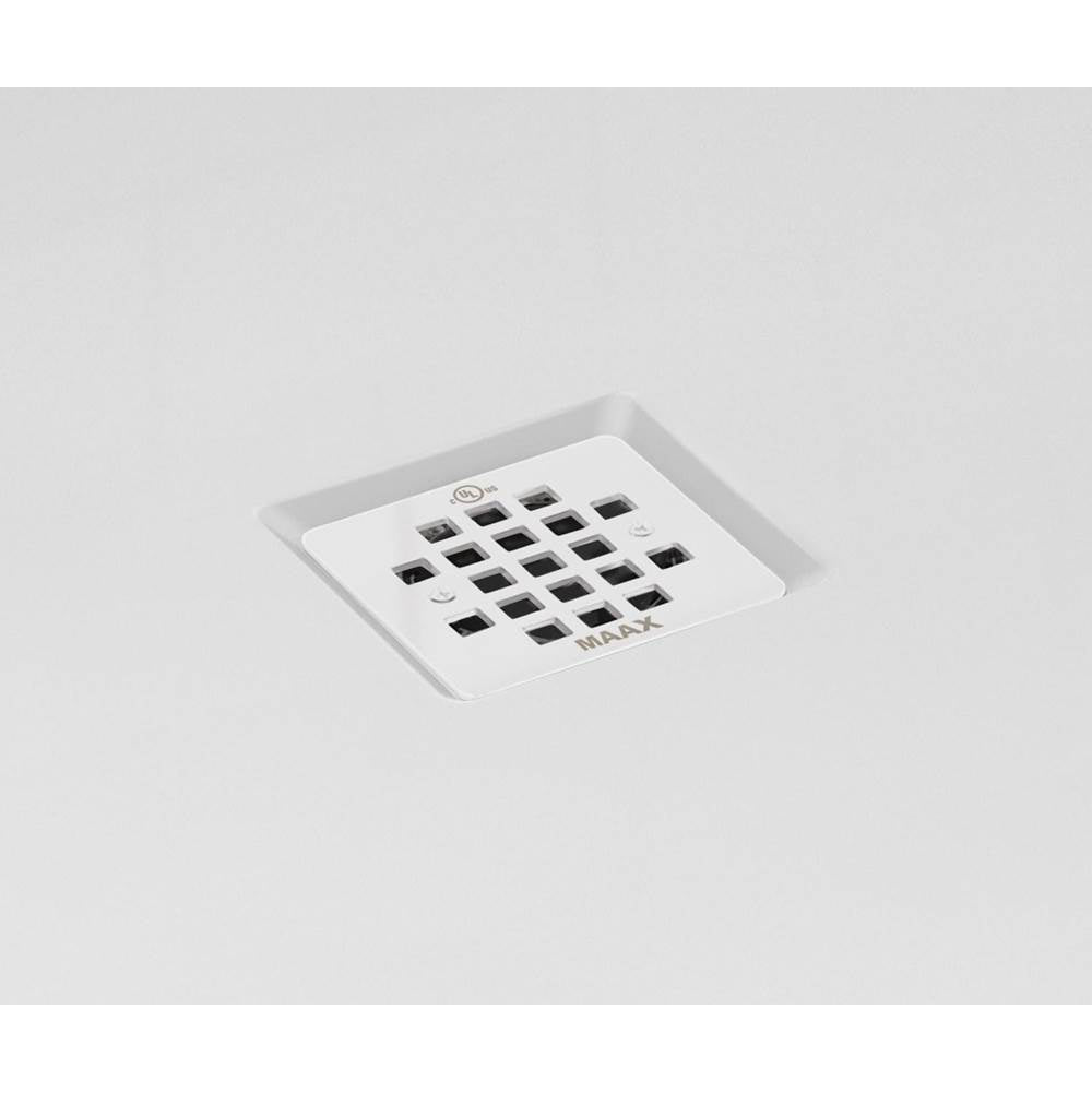 B3Square 3636 Acrylic Corner Left or Right Shower Base in White with Center Drain
