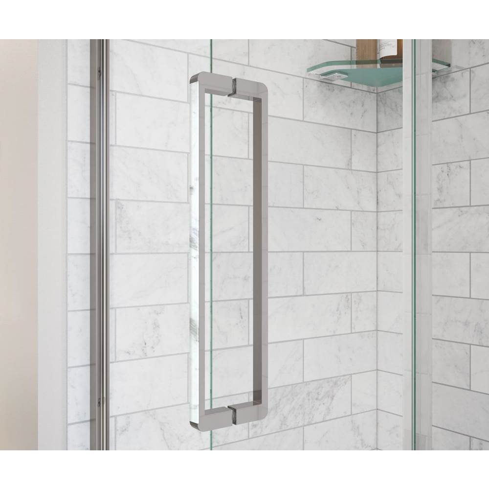 Uptown 57-59 x 76 in. 8 mm Pivot Shower Door for Alcove Installation with Clear glass in Chrome & White Marble