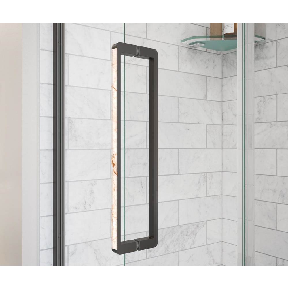 Maax - Specialty Handle for Uptown Pivot and Slider in Dark Bronze and Beige Marble - Dark Bronze And Beige Marble