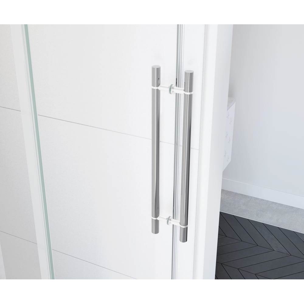 Vela 44.5-47 x 78.75 in. 8mm Sliding Shower Door for Alcove Installation with Clear glass in Chrome and Matte White