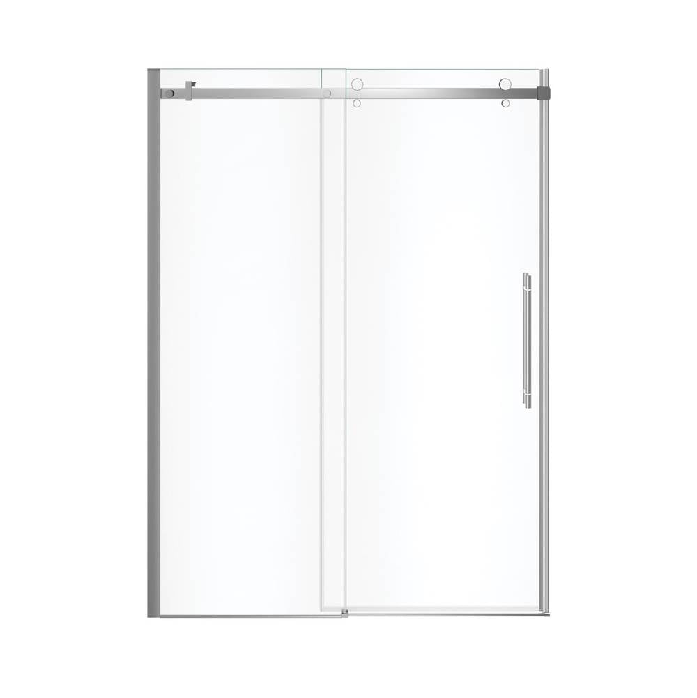 Vela 56.5-59 x 78.75 in. 8mm Sliding Shower Door for Alcove Installation with Clear glass in Chrome and Matte White