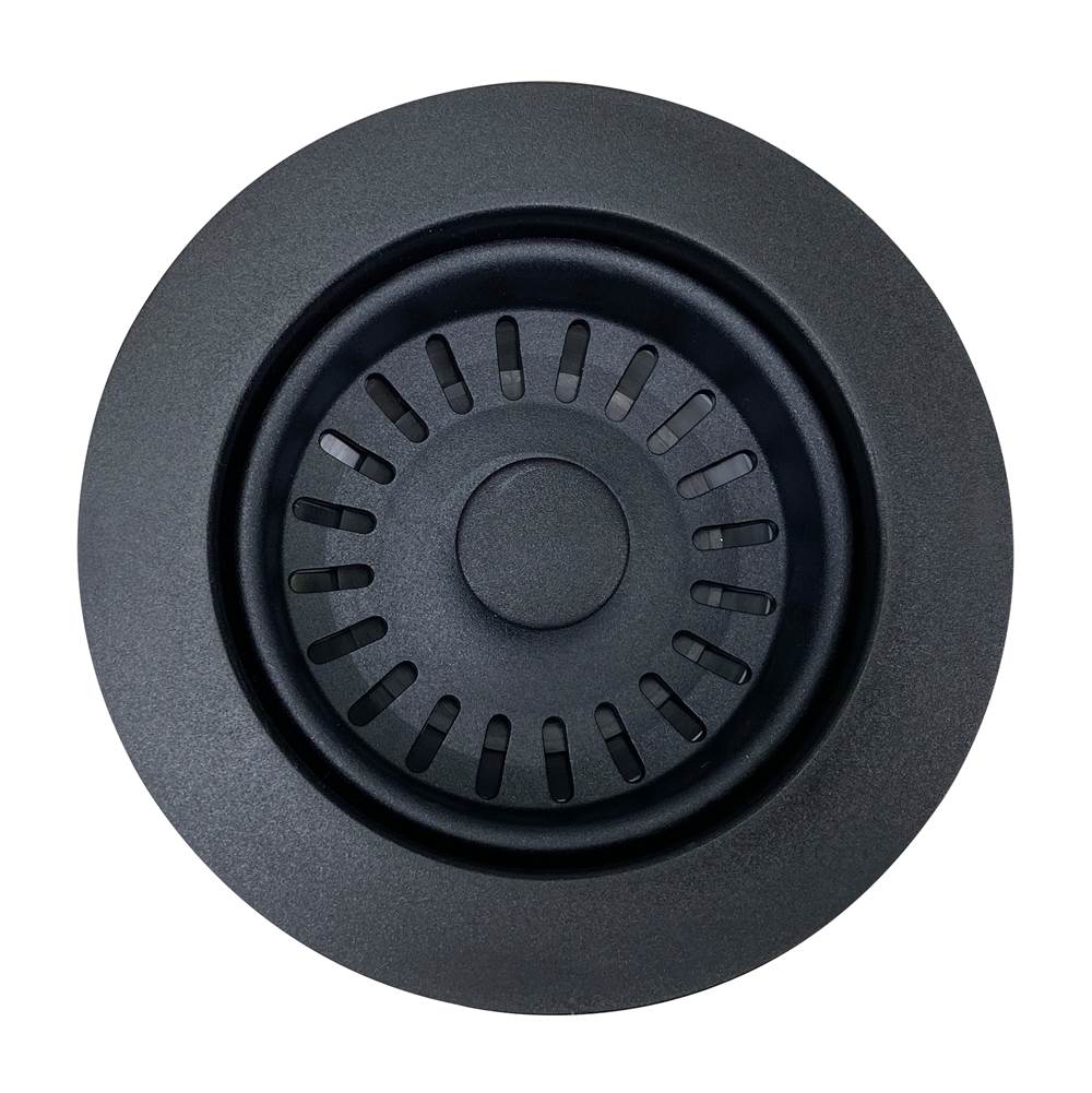 Nantucket Sinks - MATTE BLACK SINK DRAIN FOR GRANITE COMPOSITE SINKS WITHOUT OVERFLOW - Matte Black