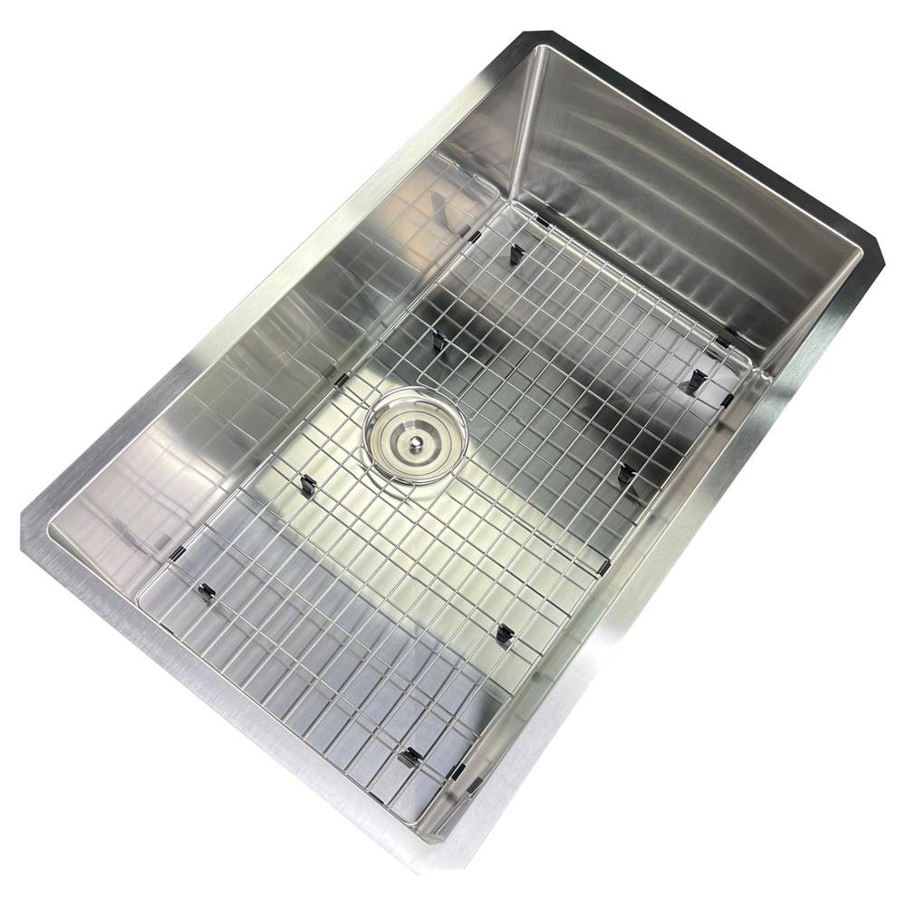 32 Inch Pro Series Large Rectangle Single Bowl Undermount Zero Radius Stainless Steel Kitchen Sink