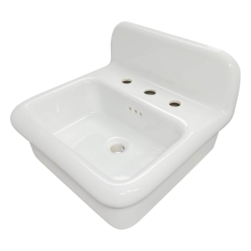 Fireclay 30'S Style Sink In White With A Black Bottom
