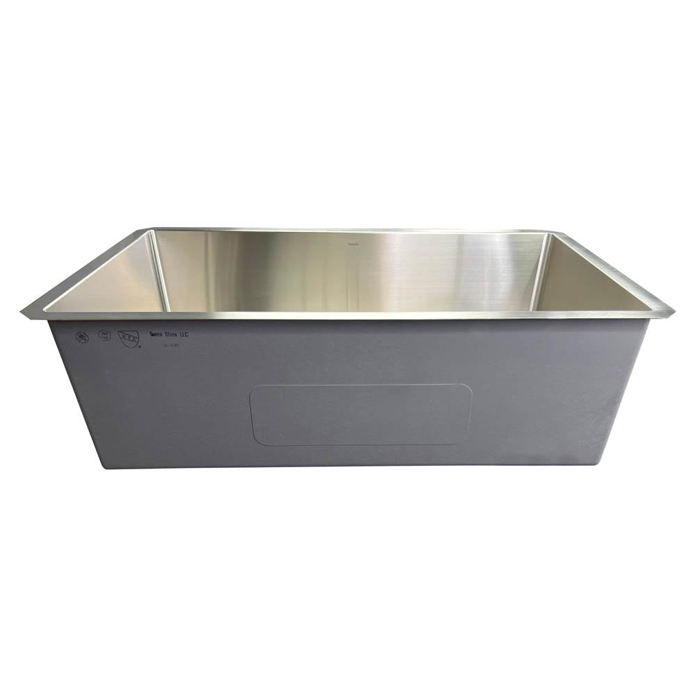32 Inch Pro Series Large Rectangle Single Bowl Undermount Zero Radius Stainless Steel Kitchen Sink