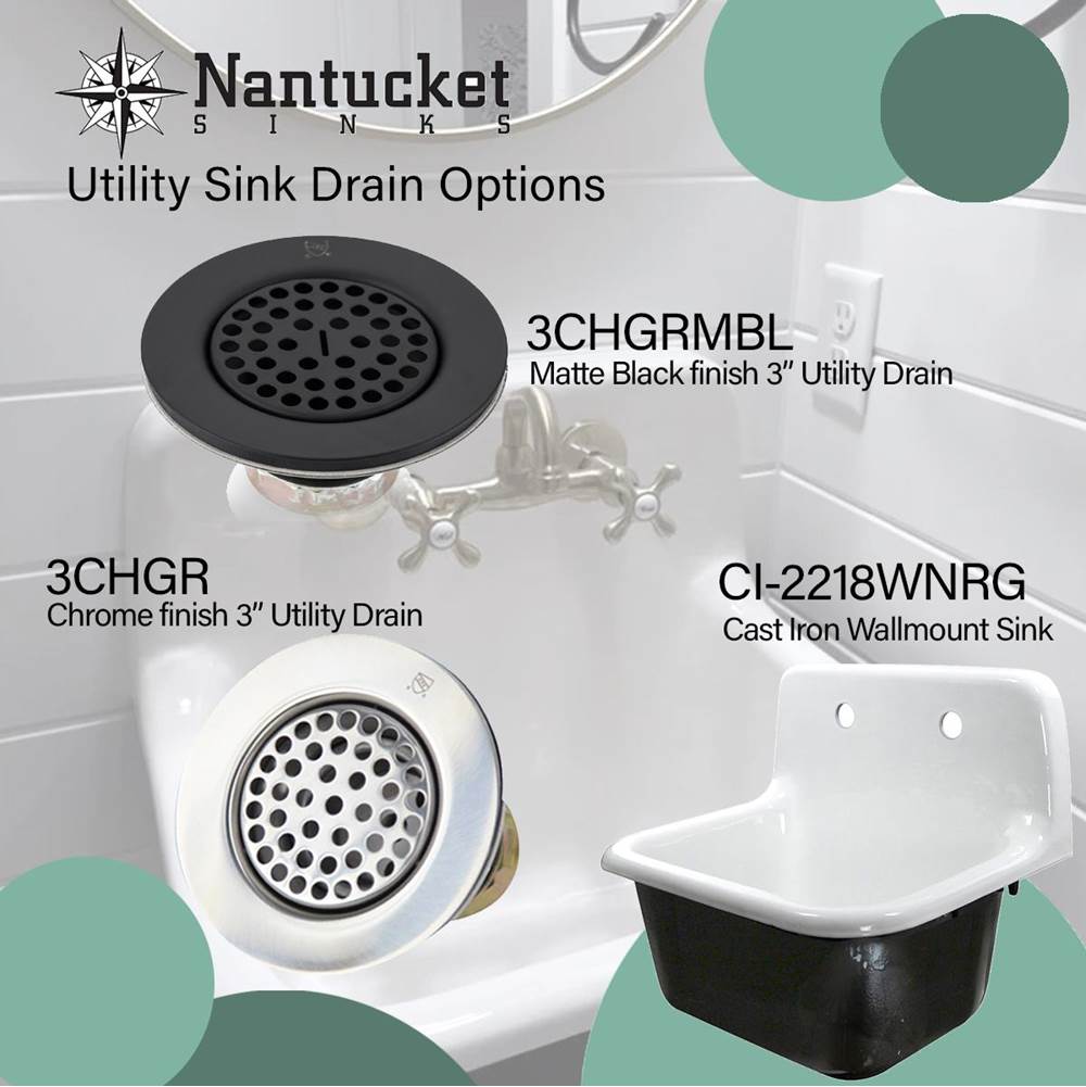 3 inch Utility Sink Grid Drain