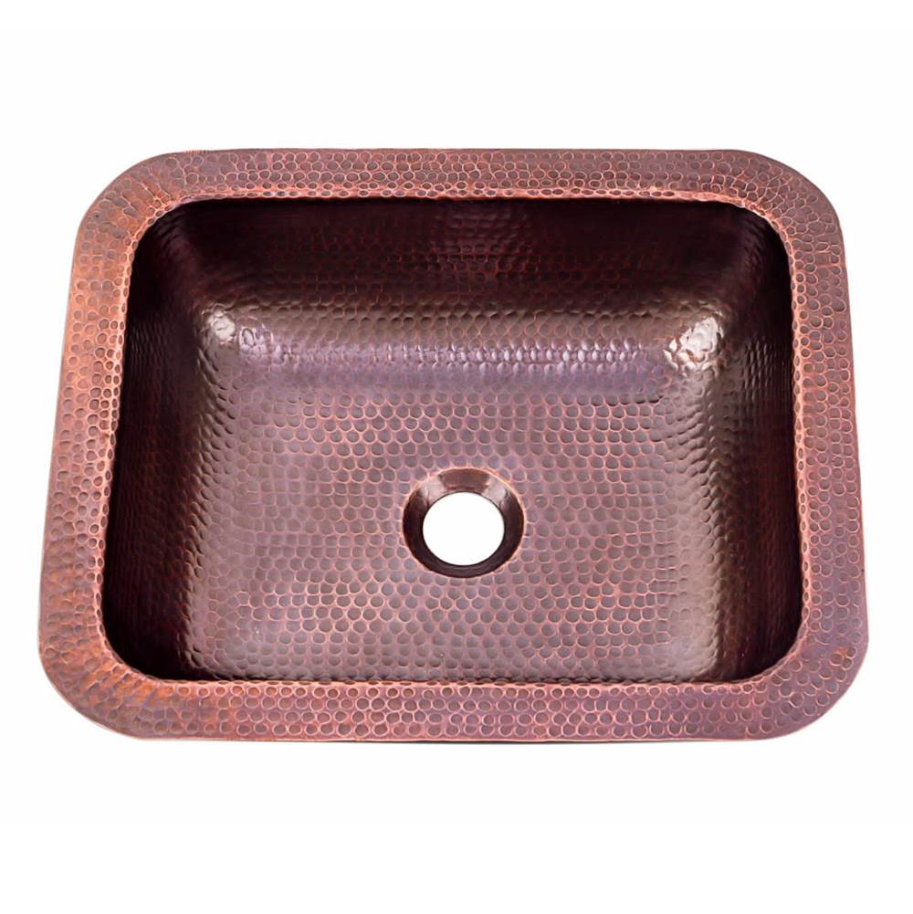 Hammered Copper Rectangle Bar Sink