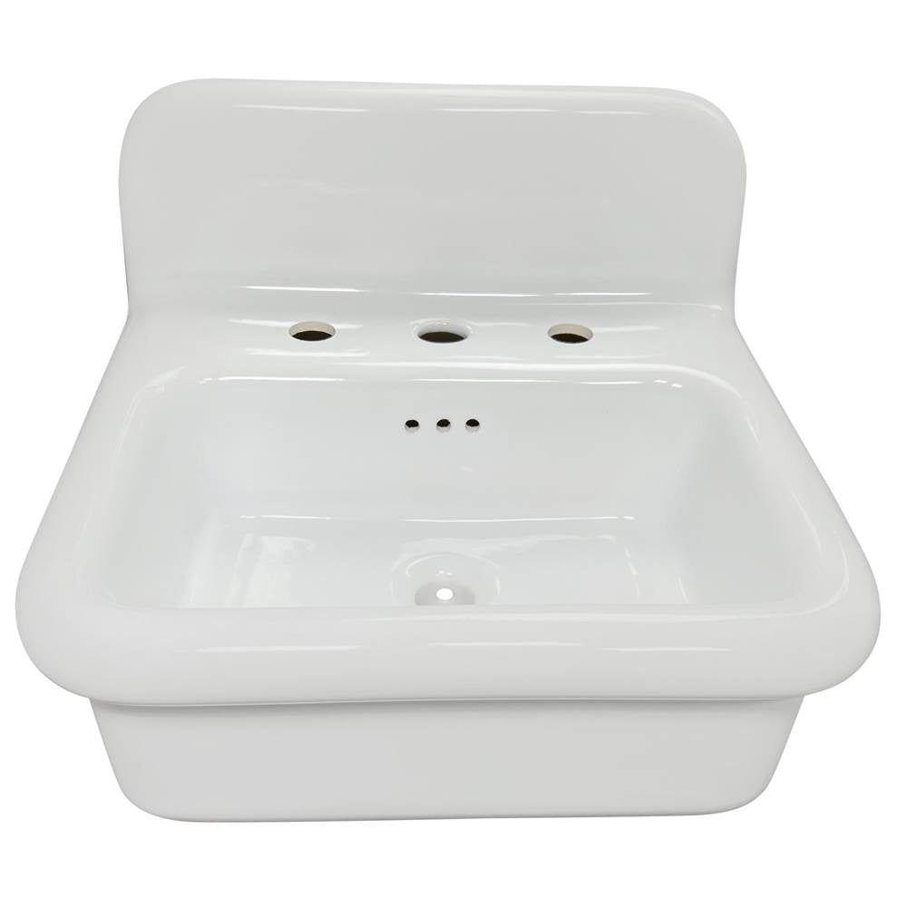Fireclay 30'S Style Sink In White With A Black Bottom
