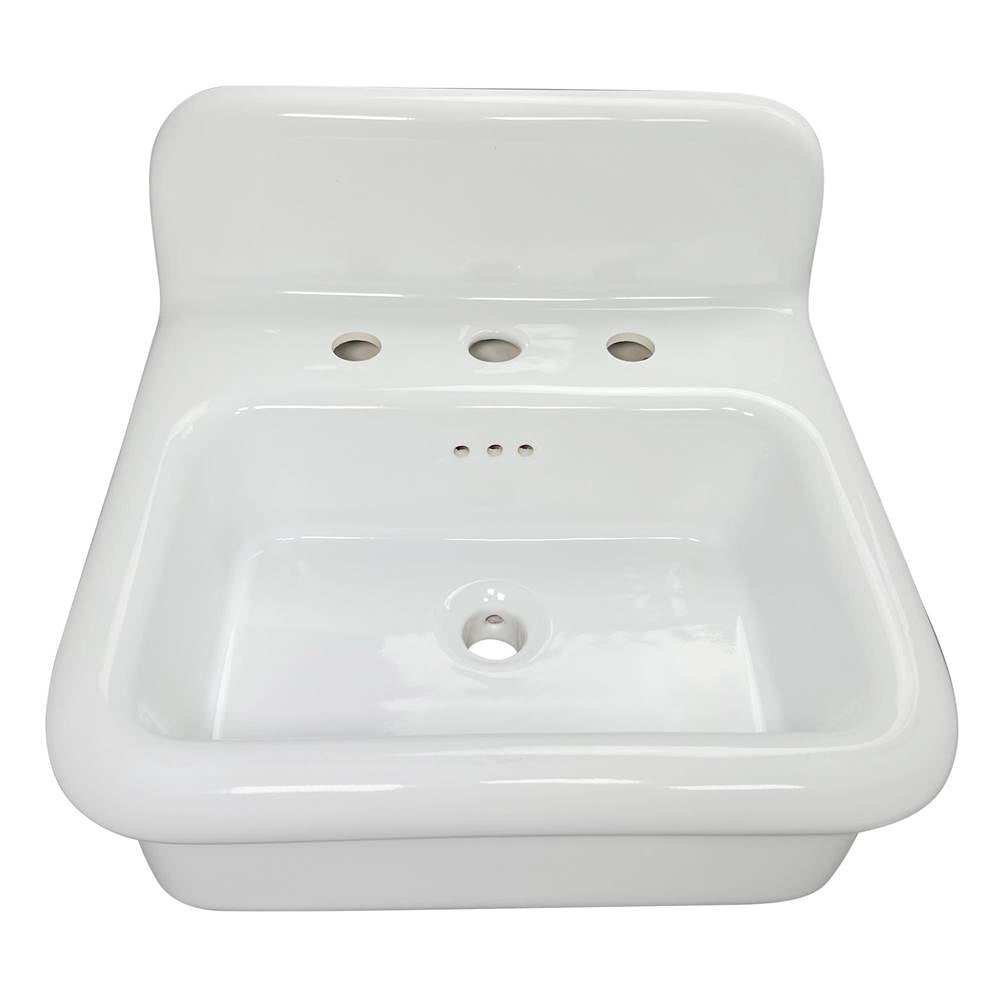 Fireclay 30'S Style Sink In White With A Black Bottom