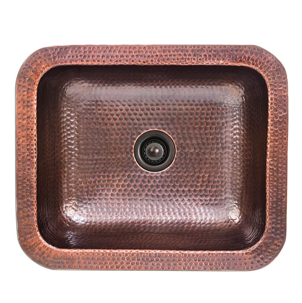 Nantucket Sinks - Hammered Copper Rectangle Bar Sink - Matte with a Lacquer