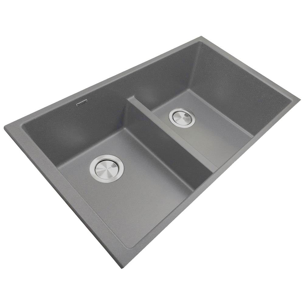 Undermount Double Equal Bowls With Low Divide - Granite Composite Black