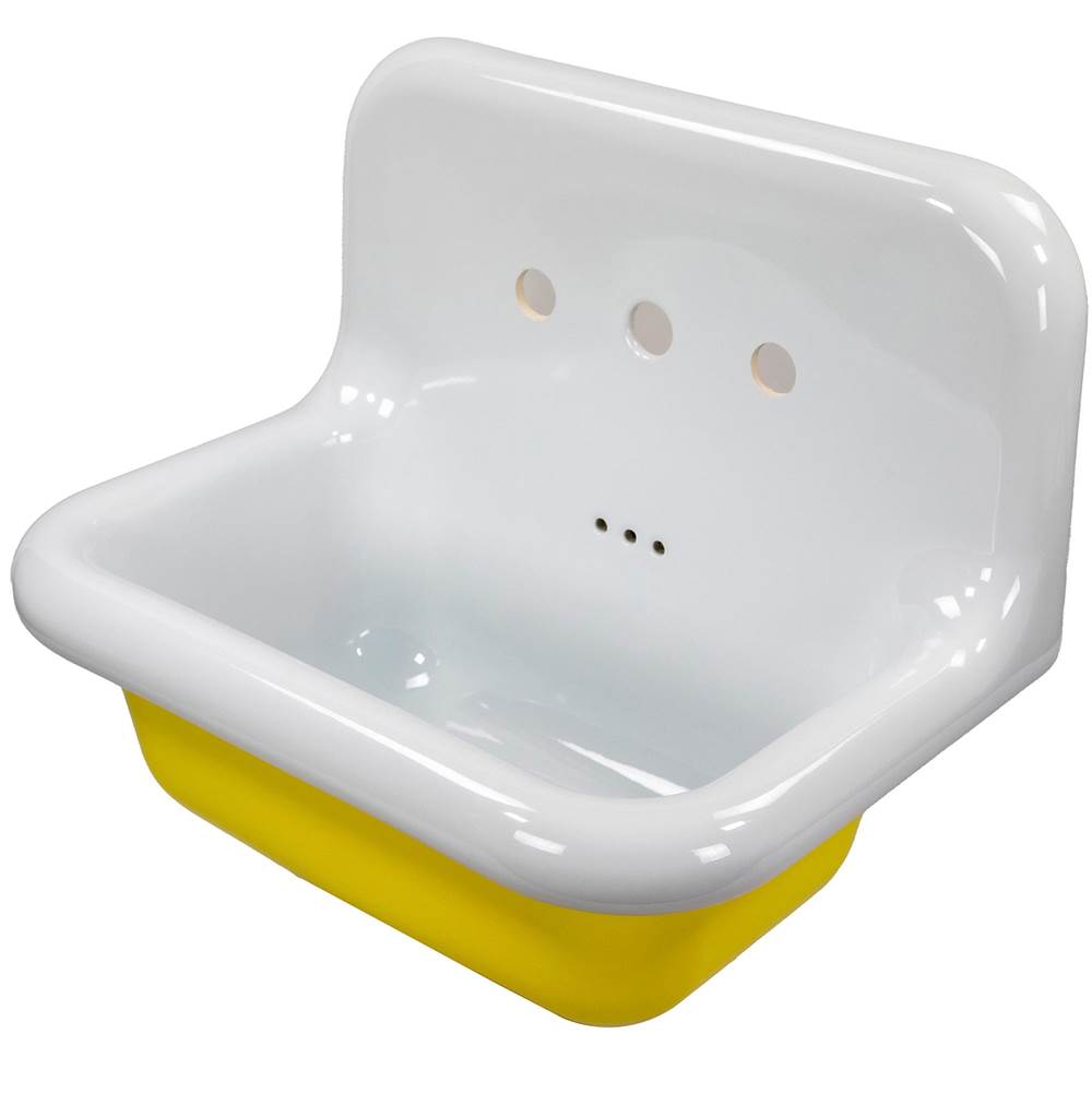 Fireclay Utility Sink In White With Black Bottom