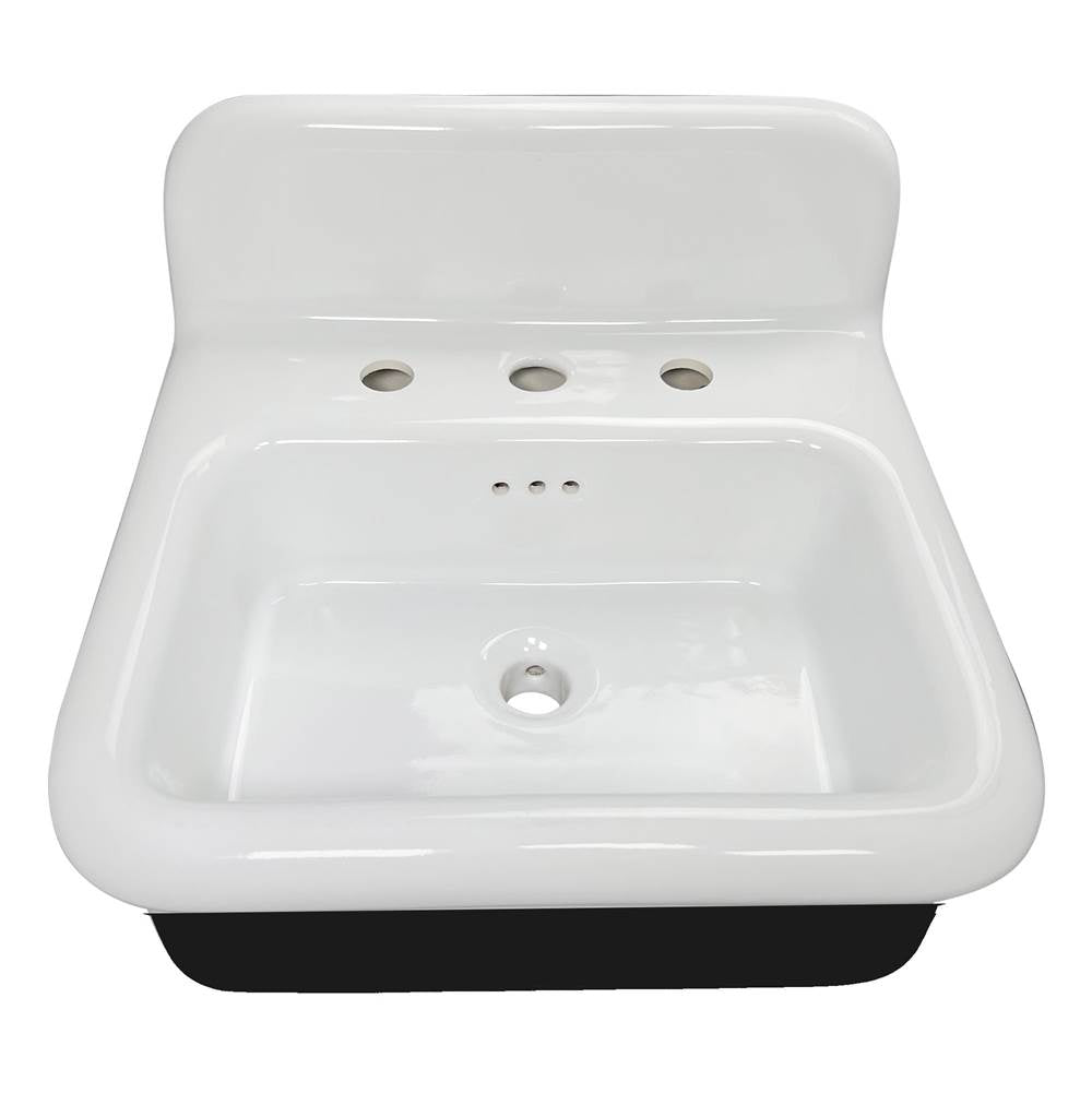 Fireclay 30'S Style Sink In White With A Black Bottom