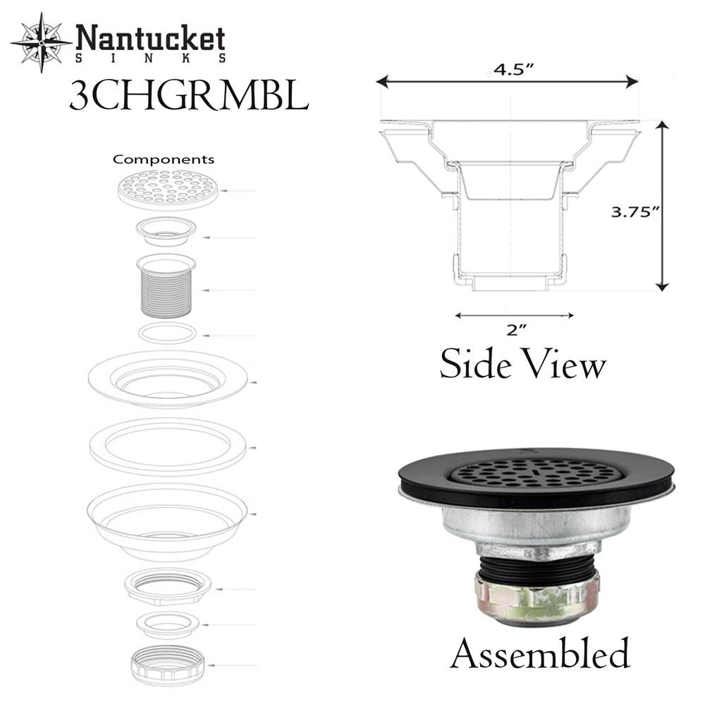 3 inch Utility Sink Grid Drain