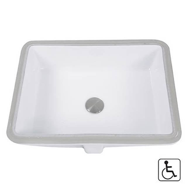 Nantucket Sinks - 17 Inch X 13 Inch Undermount Um-17X13-W Rectangle Ceramic Sink In White - Porcelain Enamel Glaze White