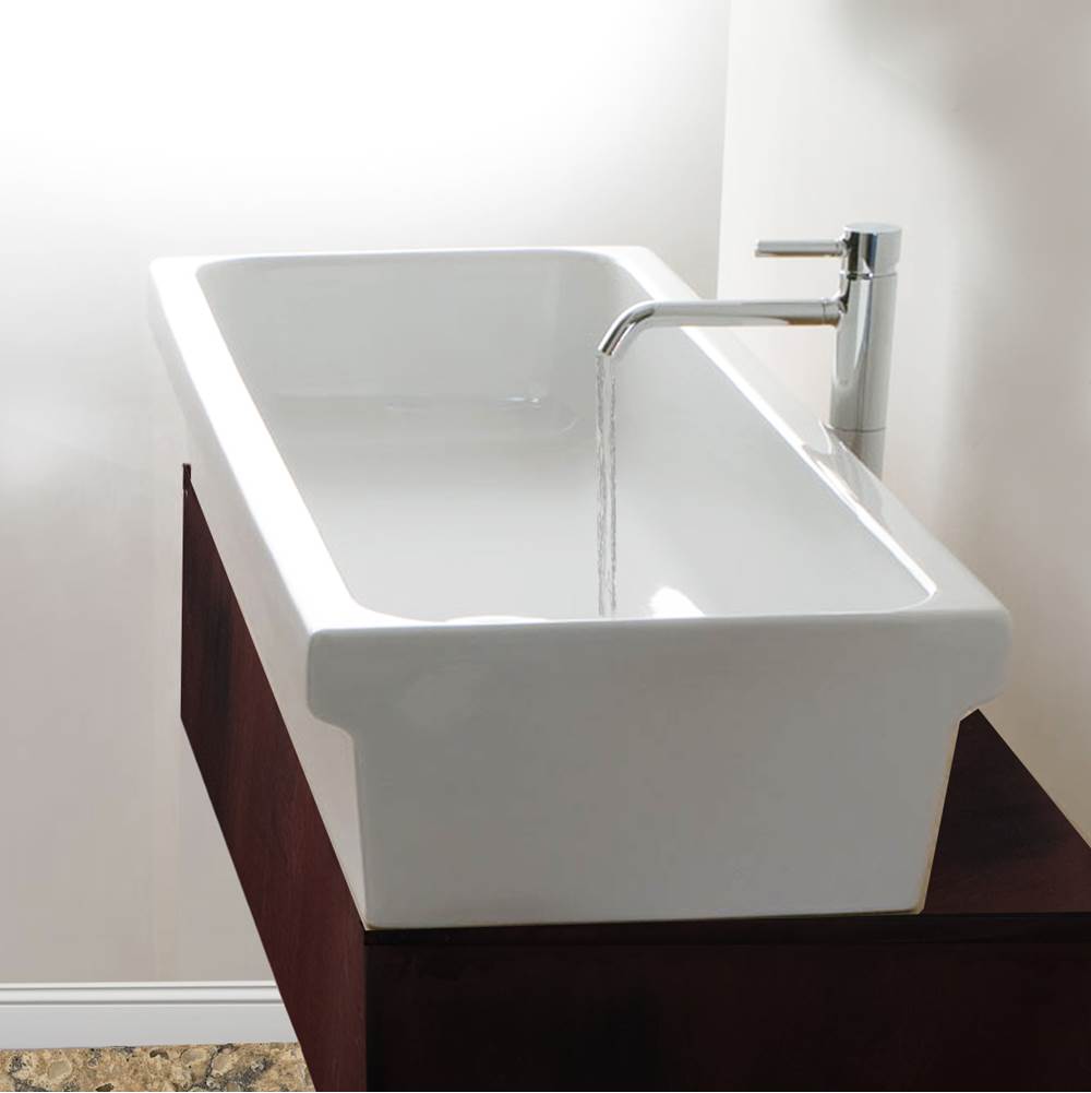 35.5 Inch Rectangular Italian Fireclay Vessel Sink