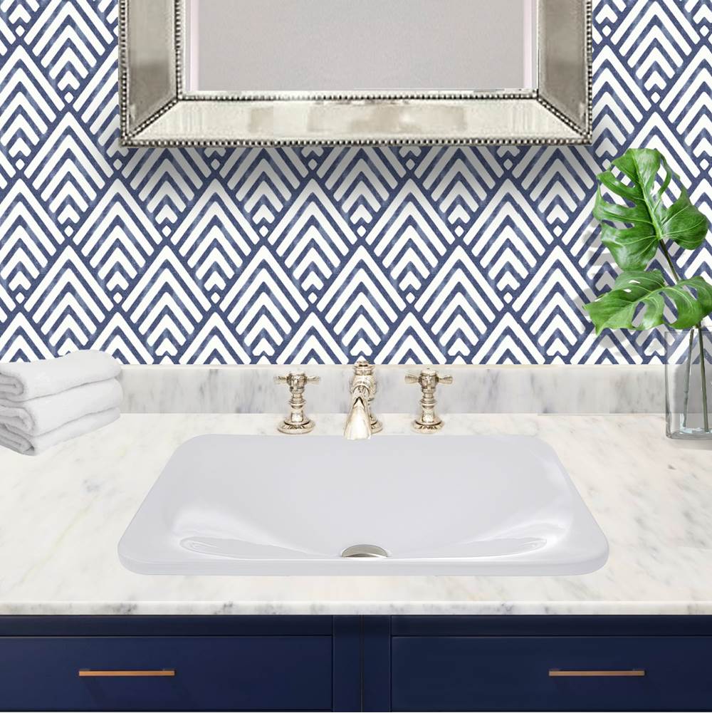 21 Inch Rectangular Drop-In Ceramic Vanity Sink