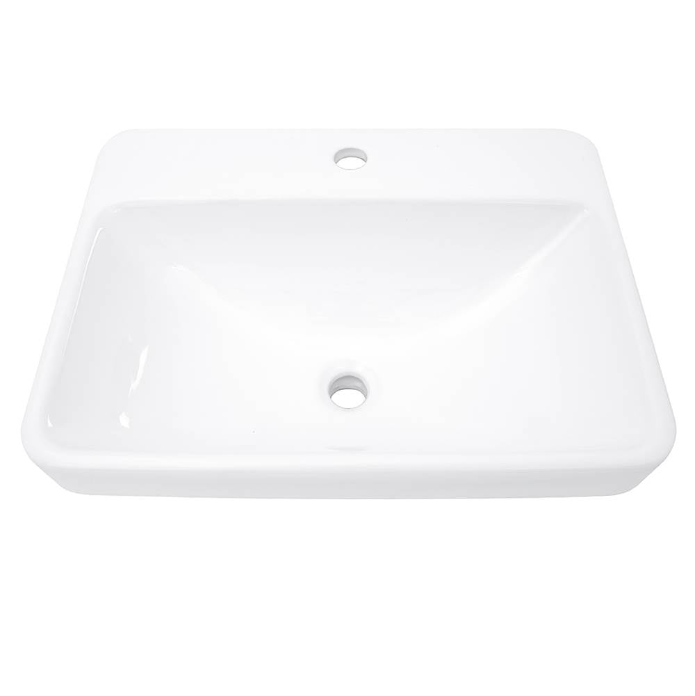 23 Inch 1-hole Rectangular Drop-In Ceramic Vanity Sink