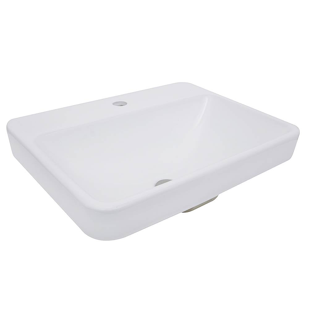 23 Inch 1-hole Rectangular Drop-In Ceramic Vanity Sink