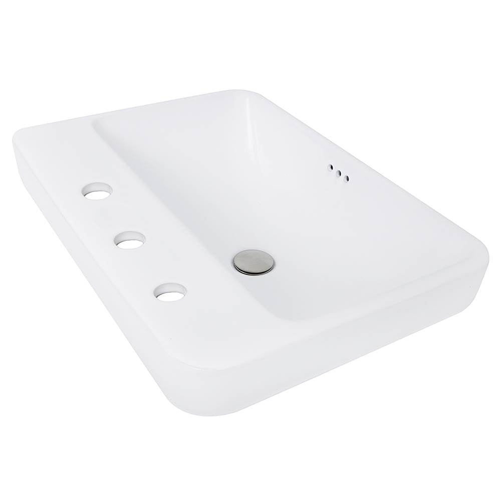 23 Inch 3-hole Rectangular Drop-In Ceramic Vanity Sink