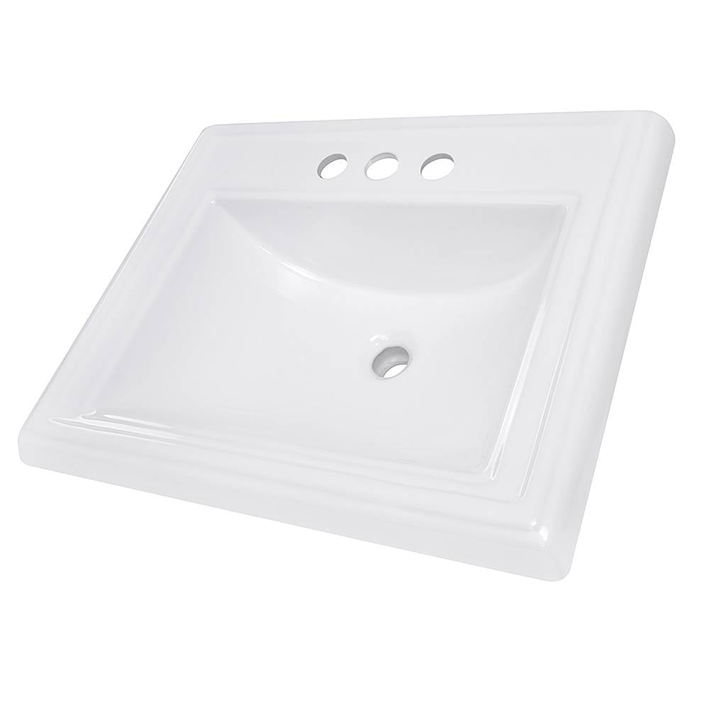 23 Inch Rectangular Drop-In Ceramic Vanity Sink