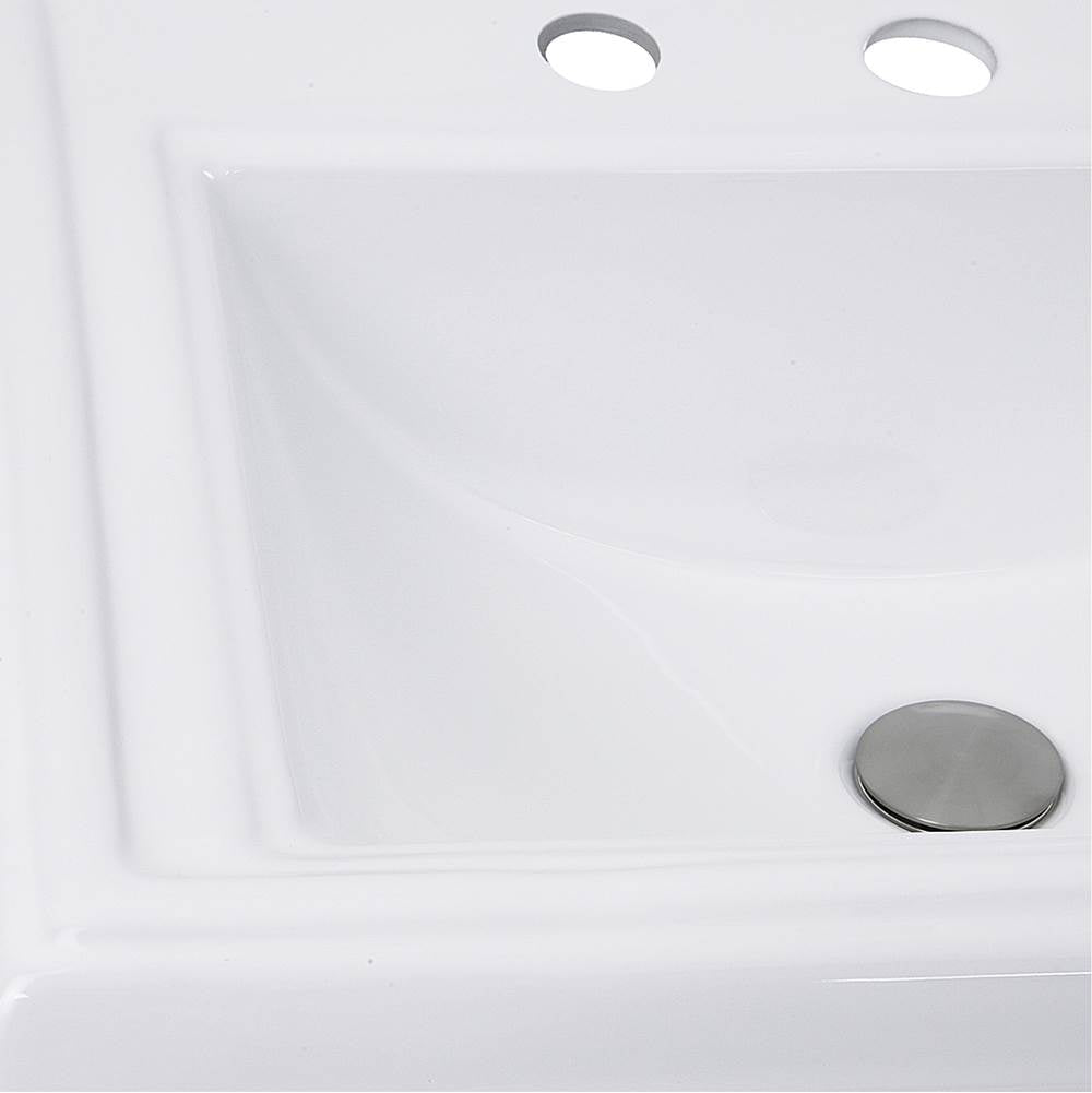 23 Inch Rectangular Drop-In Ceramic Vanity Sink