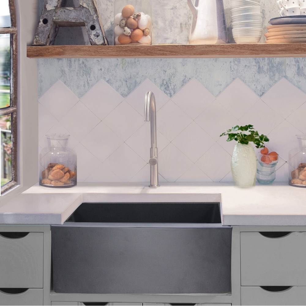 24-Inch Farmhouse Fireclay Sink CONCRETE
